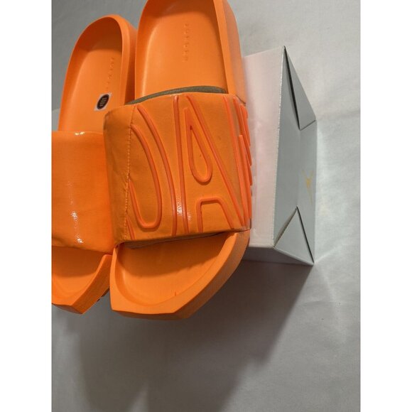 New Womens Size 7 Orange Jordan Nola Slides CZ8027 800 - Picture 3 of 9